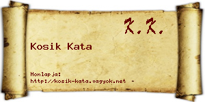 Kosik Kata névjegykártya